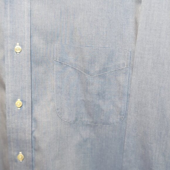 Vintage Brooks Brothers Dress Shirt Chambray Long Sleeve Non Iron Cotton 16 1/2 - Picture 4 of 12